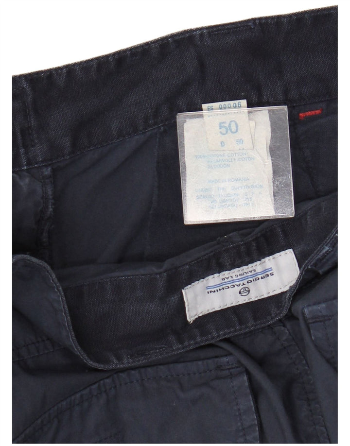 Sergio Tacchini Mens Cargo Bermuda Shorts IT 50 Large W30  Navy Blue Cotton