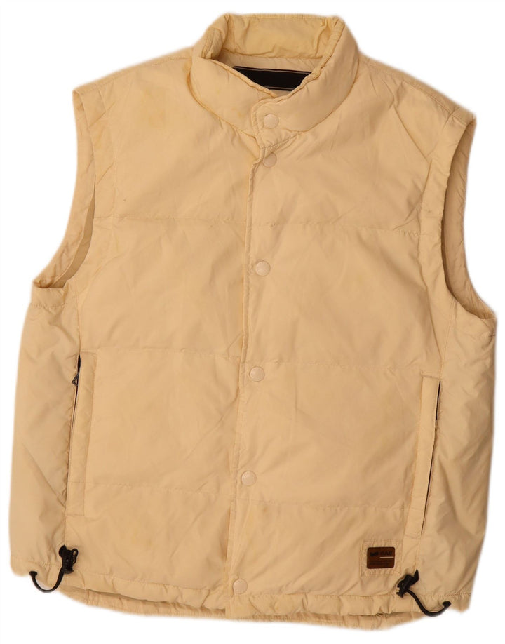 Gas Mens Padded Gilet UK 40 Large Beige Polyamide