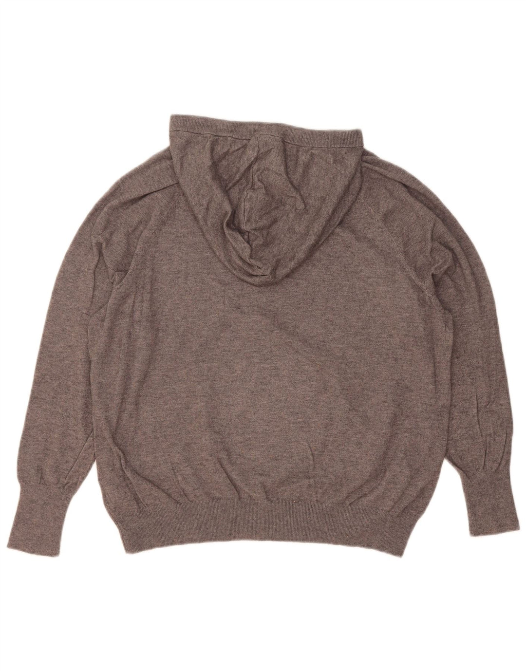 Oasis Womens Hooded Jumper Sweater UK 14 Medium Grey Flecked Viscose