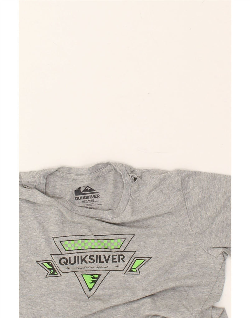 QUIKSILVER Boys Regular Fit Graphic T-Shirt Top 7-8 Years Grey Cotton | Vintage Quiksilver | Thrift | Second-Hand Quiksilver | Used Clothing | Messina Hembry 