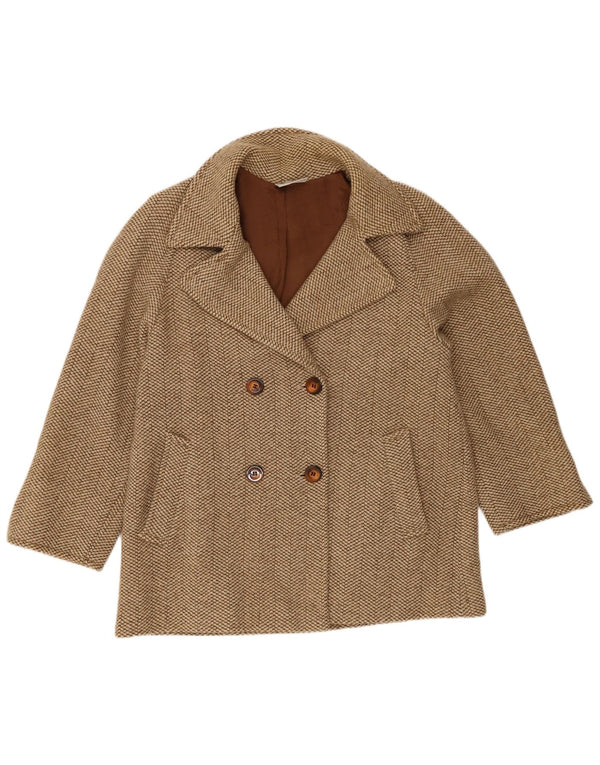 Gianfrediani Womens Double Breasted Blazer Jacket IT 42 Medium Brown Wool