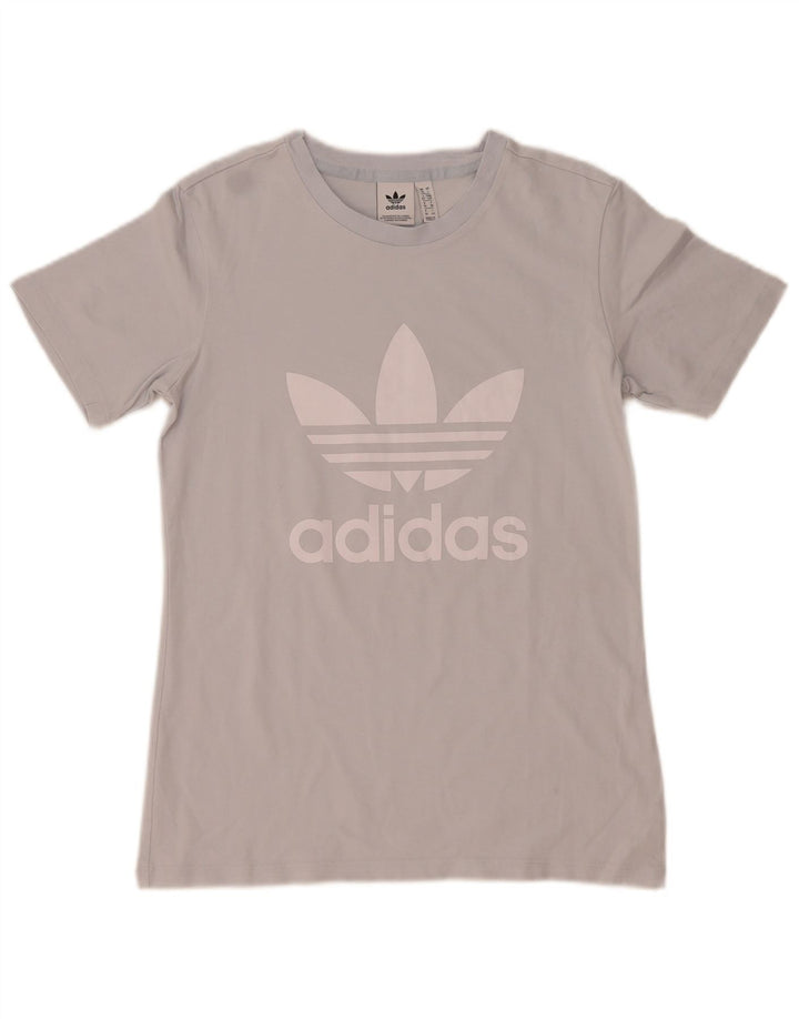 Adidas Womens Graphic T-Shirt Top UK 10 Small Grey