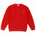 Lacoste Mens Crew Neck Jumper Sweater Size 4 Medium Red Wool