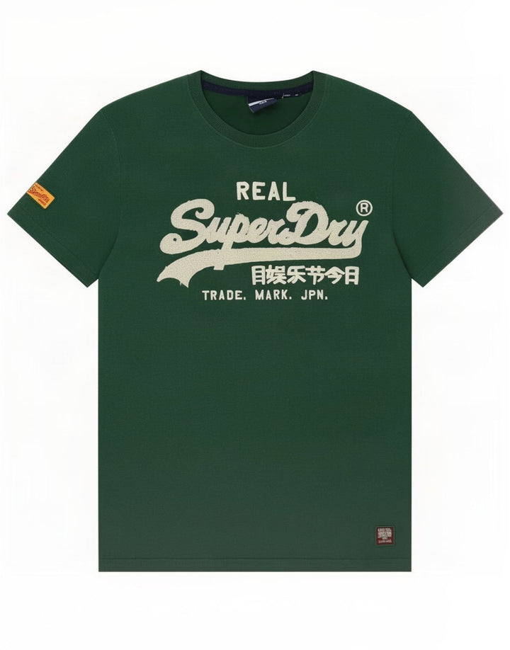 Superdry Mens Graphic T-Shirt Top Medium Green Cotton