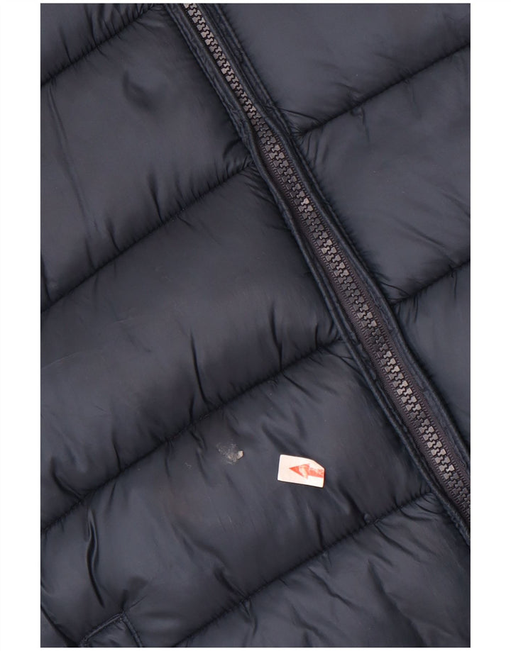 Champion Girls Hooded Padded Jacket 11-12 Years Large Navy Blue Polyester