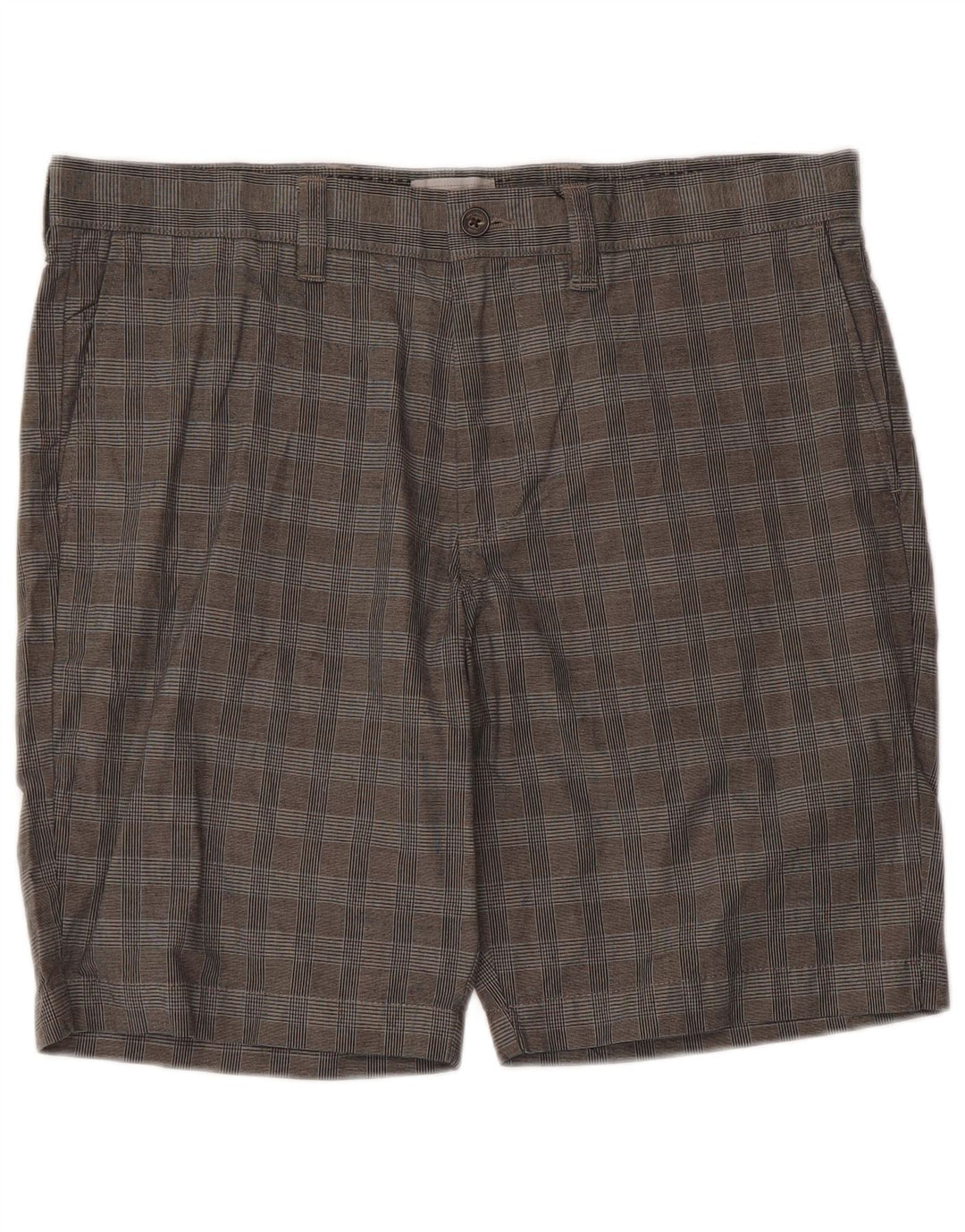 Marks & Spencer Mens Chino Shorts W36 Large Grey Check Cotton