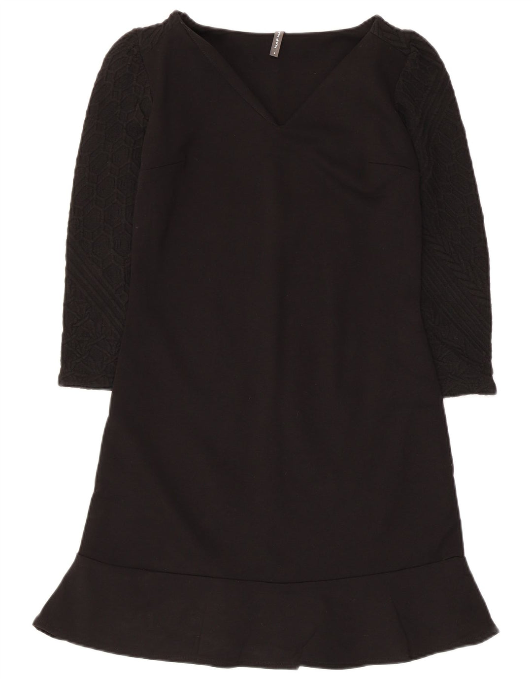 Naf Naf Womens 3/4 Sleeve Basic Dress UK 8 Small Black Viscose