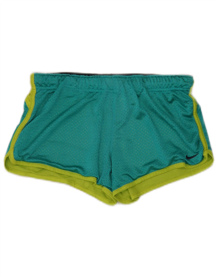 Nike Womens Sport Shorts UK 10 Small  Green Colourblock Polyester