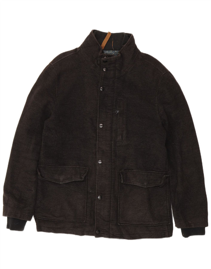 Marks & Spencer Mens Windbreaker Jacket UK 38 Medium Grey Cotton