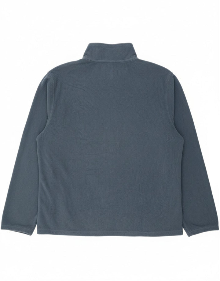 EDDIE BAUER Mens Loose Fit Zip Neck Fleece Jumper 2XL Blue Polyester Vintage Eddie Bauer and Second-Hand Eddie Bauer from Messina Hembry 