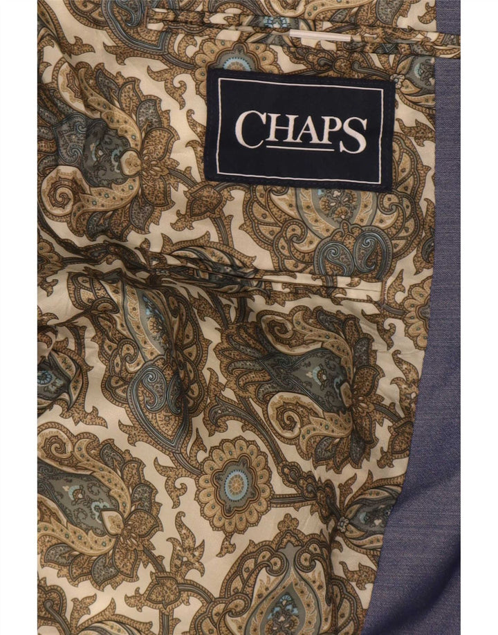 Chaps Mens 2 Button Blazer Jacket UK 46 3XL Blue Flecked Polyester
