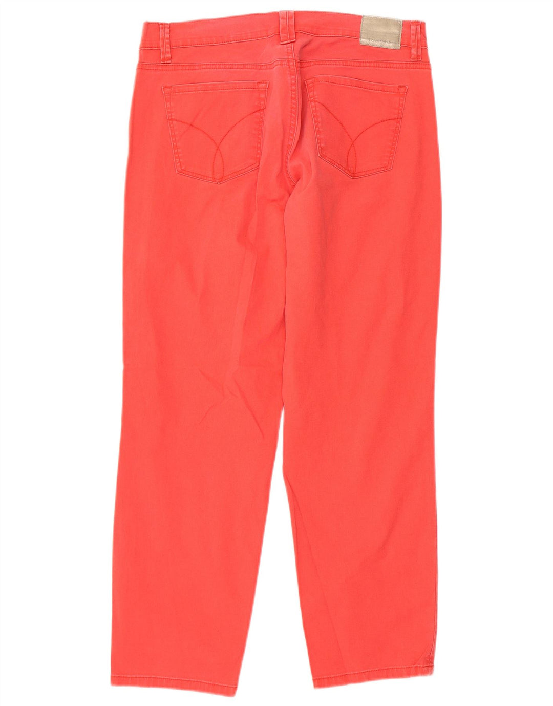 Calvin Klein Womens Slim Fit Cropped Trousers US 10 Medium W30 L26 Red