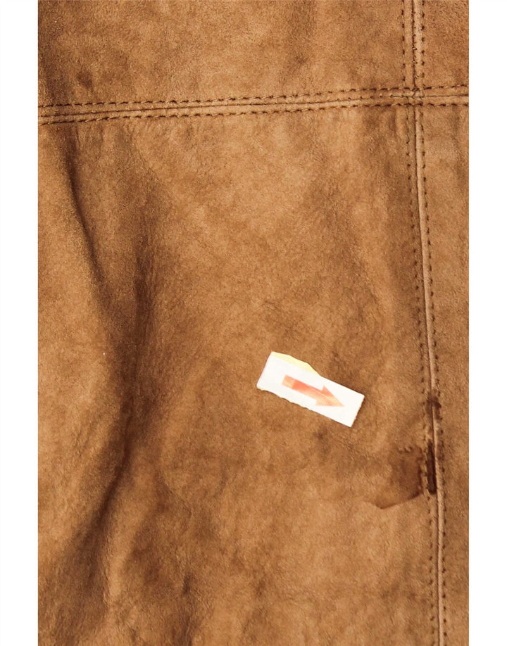 Vintage Mens Shearling Jacket UK 38 Medium Brown Leather