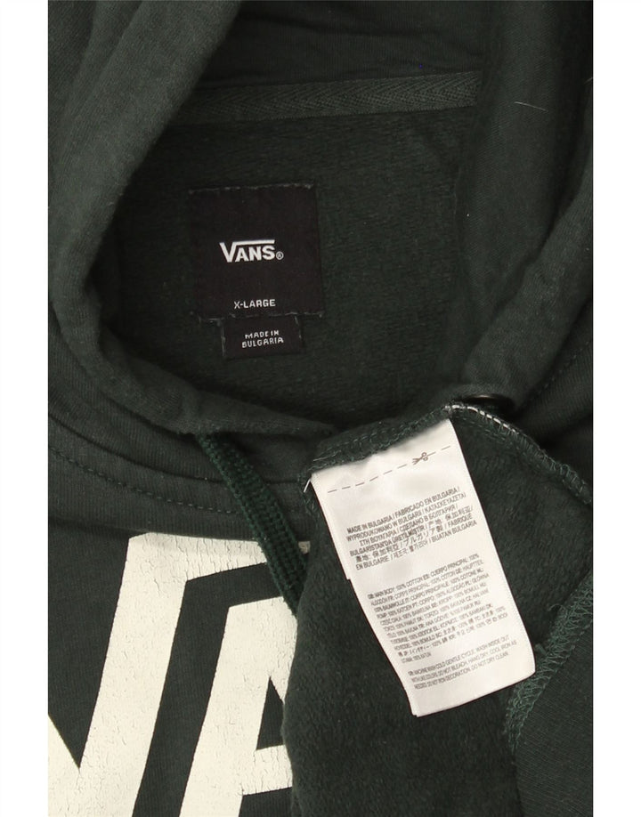 Vans Mens Graphic Hoodie Jumper XL Green Cotton