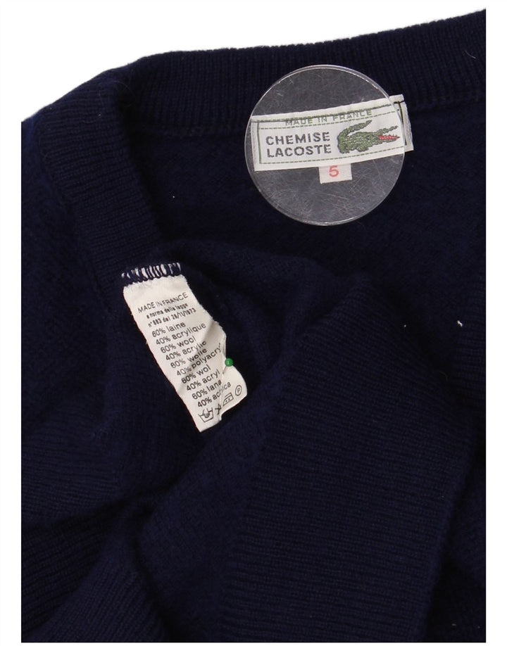 LACOSTE Mens Vest Tank Top Size 5 Large Navy Blue Wool