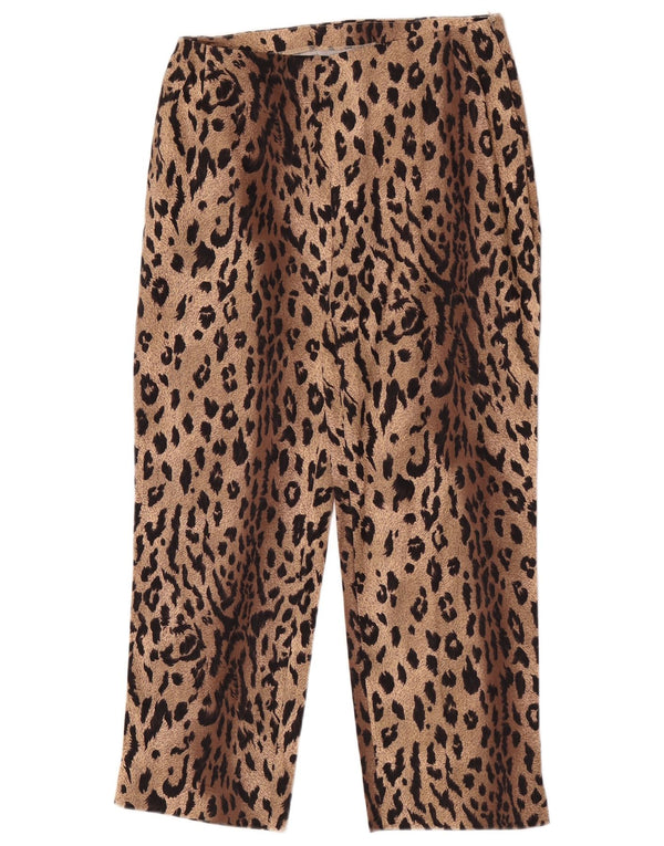 Marks & Spencer Womens Straight Casual Trousers W26 L23 Brown Animal Print