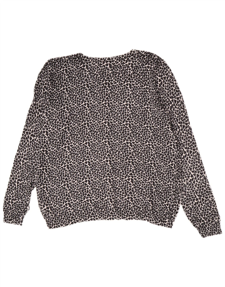 Marks & Spencer Womens Abstract Pattern Cardigan Sweater UK 18 XL Black
