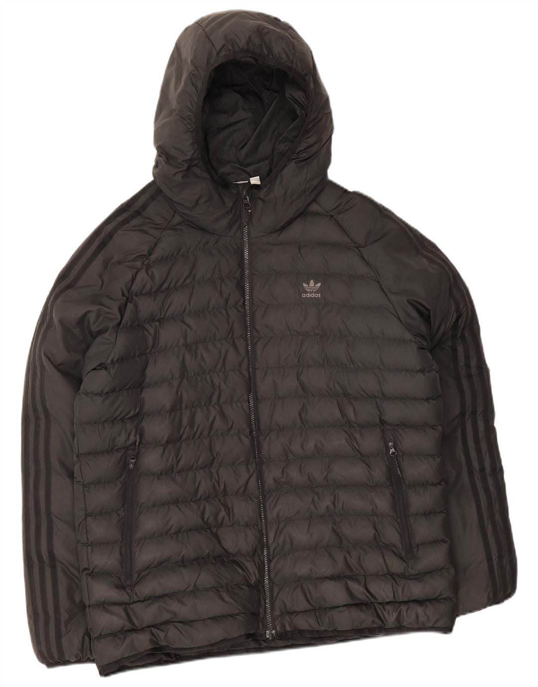 Adidas Mens Hooded Padded Jacket UK 40 Large Black Polyester