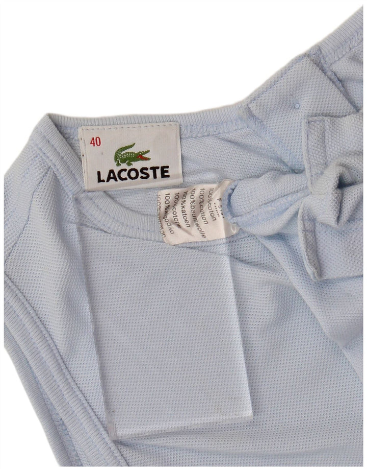 LACOSTE Womens Crop Vest Top Size 40 Medium Blue Cotton
