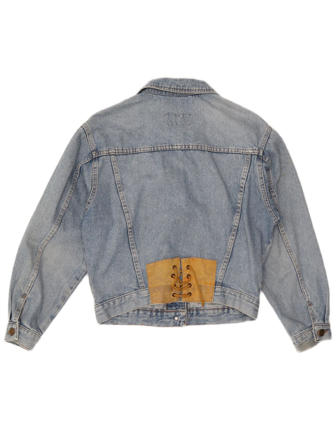ROSEMARY Womens Crop Denim Jacket UK 14 Medium Blue Cotton