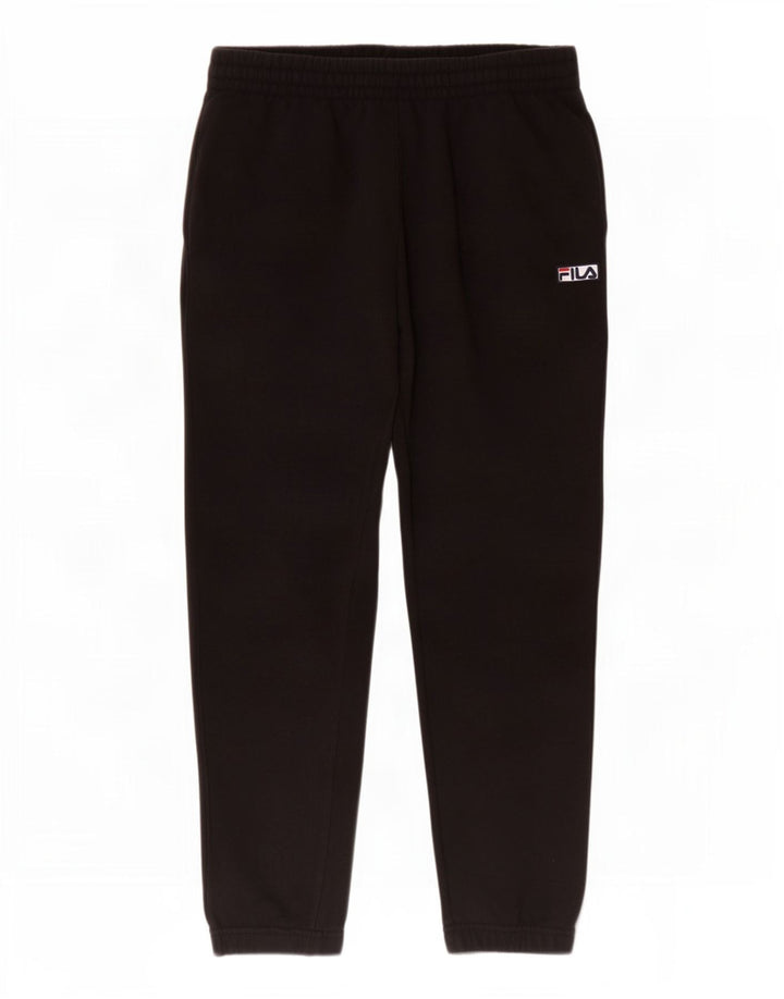 Fila Mens Tracksuit Trousers Joggers Medium Black Cotton