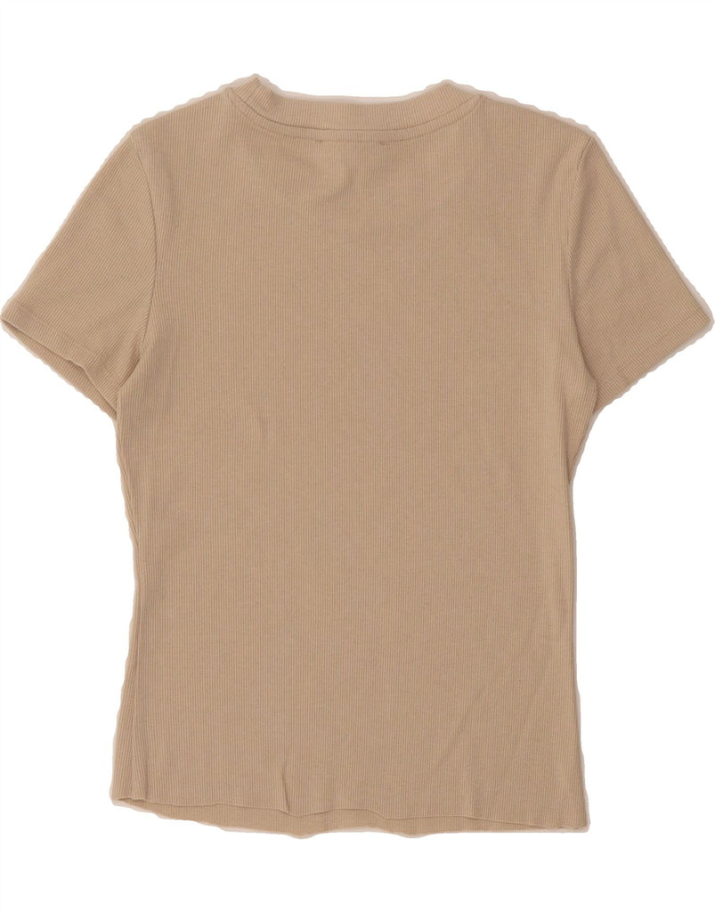 ZARA Womens Crop T-Shirt Top UK 8 Small Beige Vintage Zara and Second-Hand Zara from Messina Hembry 