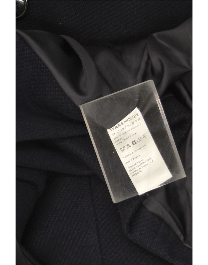 WAREHOUSE Womens Trench Coat UK 10 Small  Navy Blue Polyester Vintage Warehouse and Second-Hand Warehouse from Messina Hembry 