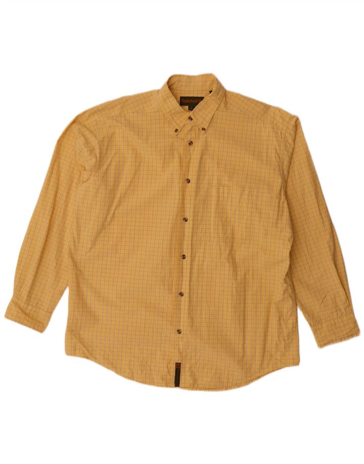 Timberland Mens Shirt Large Yellow Check Cotton