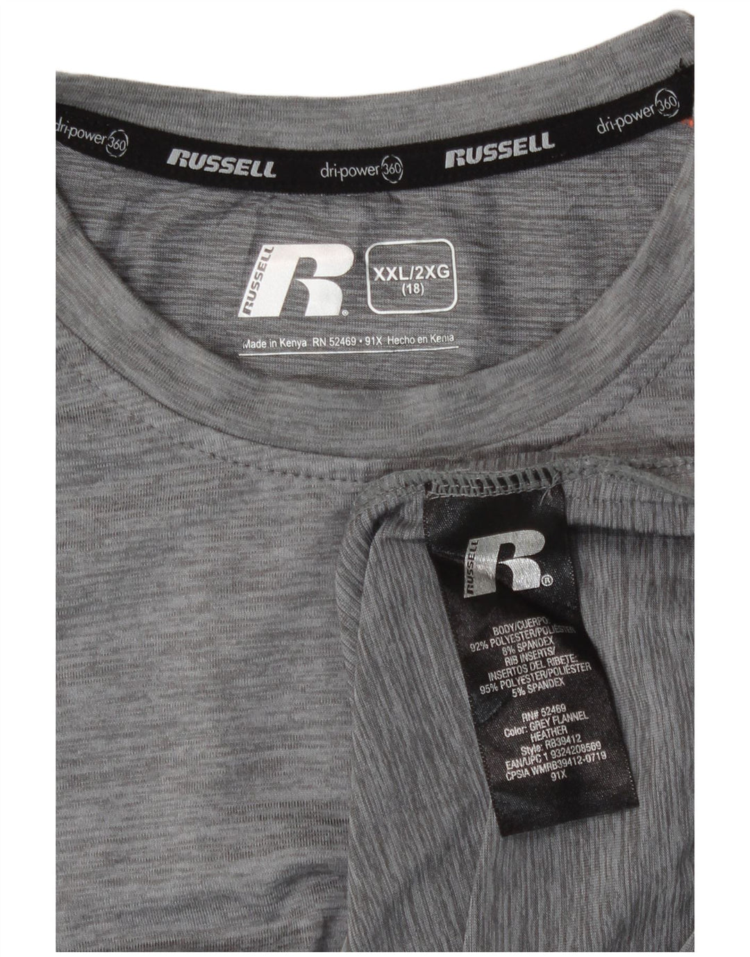 Russell Athletic Boys Top Long Sleeve 15-16 Years 2XL Grey Polyester