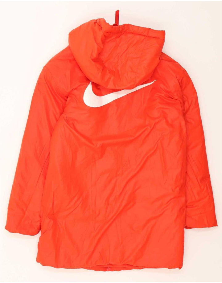 Nike Womens Oversized Graphic Reversible Padded Coat UK 10 Small Orange