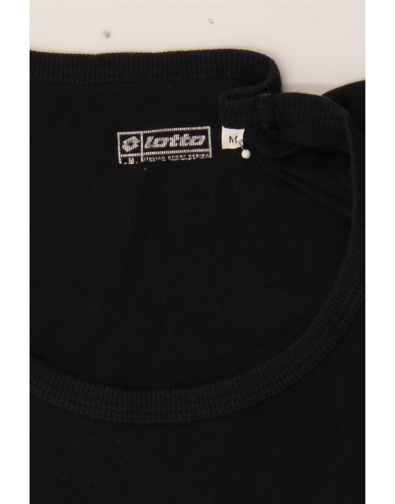 LOTTO Womens T-Shirt Top UK 12 Medium Black Vintage Lotto and Second-Hand Lotto from Messina Hembry 