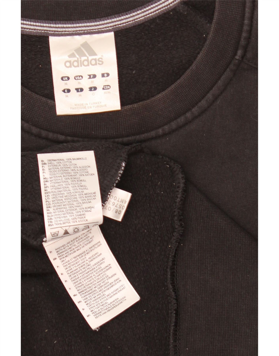 Adidas Mens Graphic Sweatshirt Jumper Medium Black Cotton