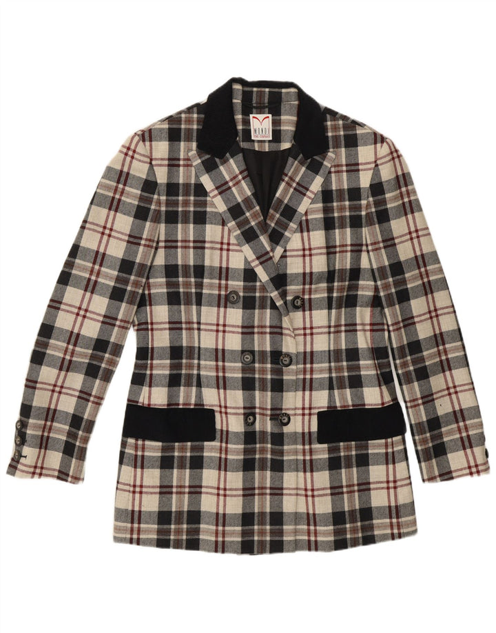 Mondi Womens Double Breasted Blazer Jacket EU 38 Medium Beige Plaid
