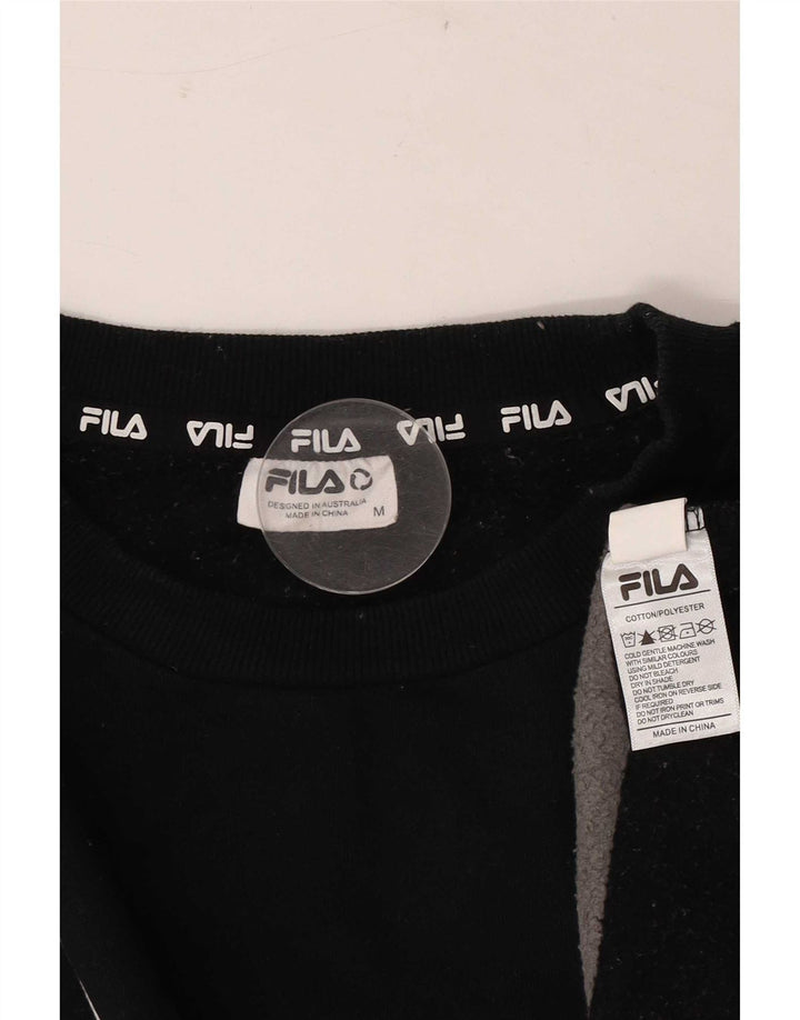 Fila Mens Graphic Sweatshirt Jumper Medium Black Colourblock Cotton