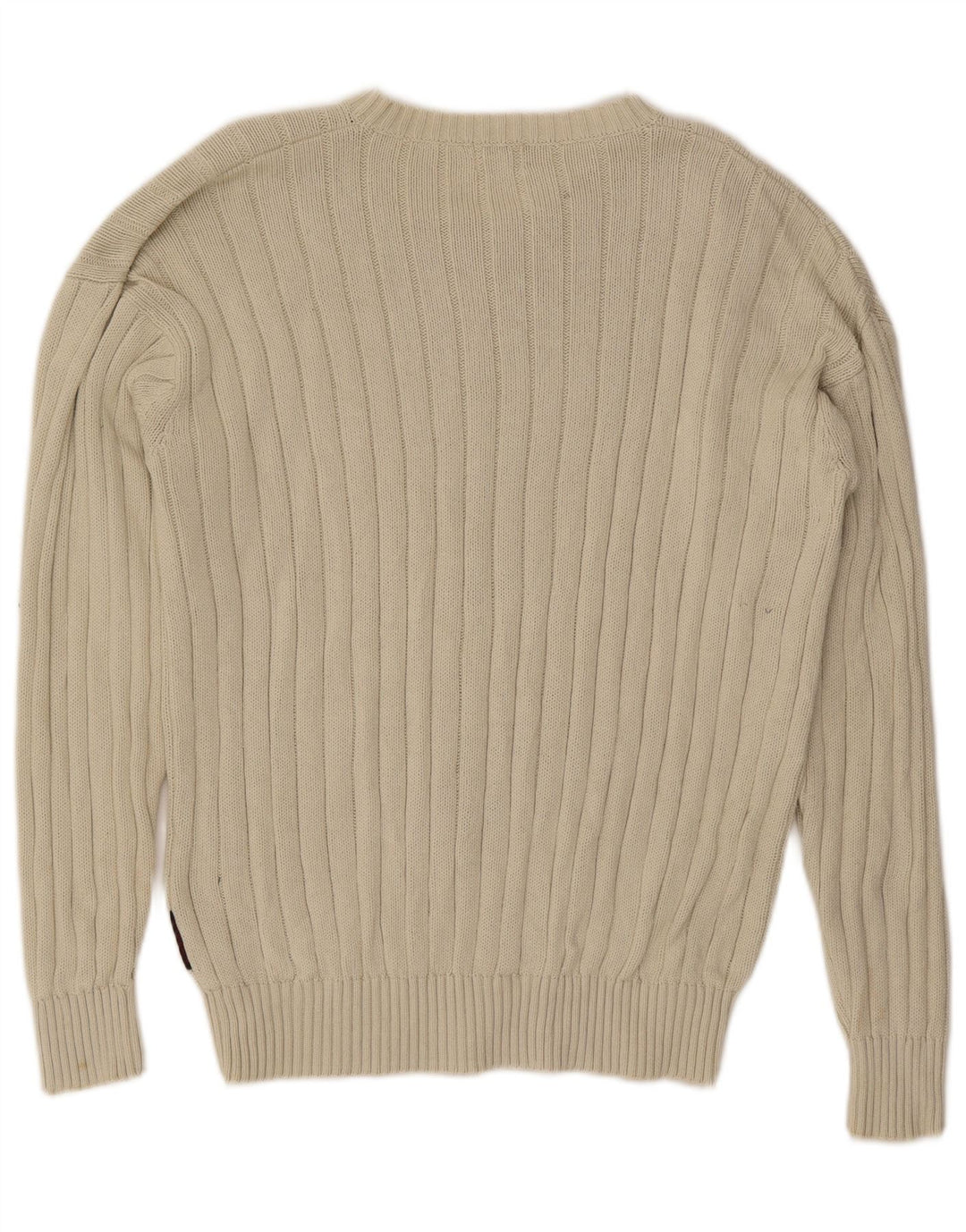 Kappa Mens V-Neck Jumper Sweater XL Beige Cotton