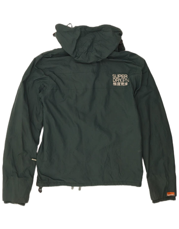 Superdry Mens Hooded Windbreaker Jacket UK 38 Medium Green Nylon