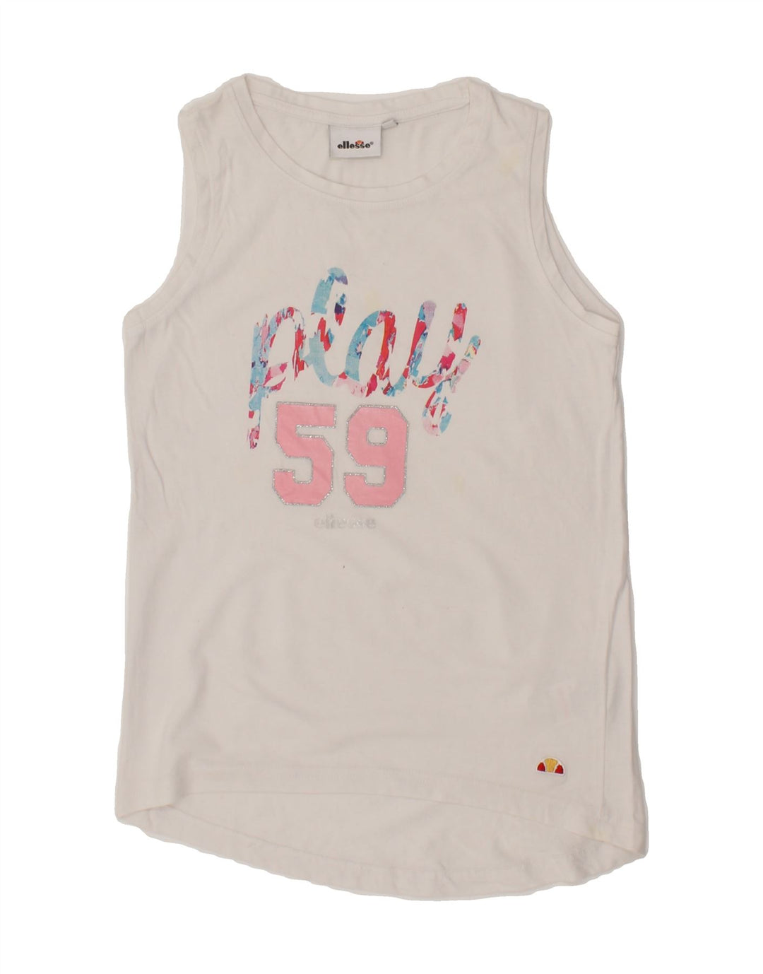 ELLESSE Boys Graphic T-Shirt Top 9-10 Years White Vintage Ellesse and Second-Hand Ellesse from Messina Hembry 