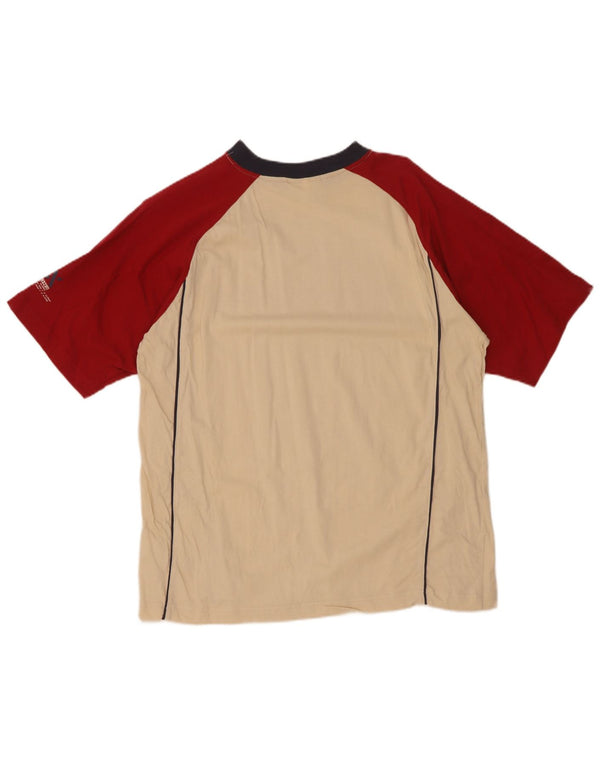 Asics Mens Graphic T-Shirt Top Large Off White Colourblock Cotton