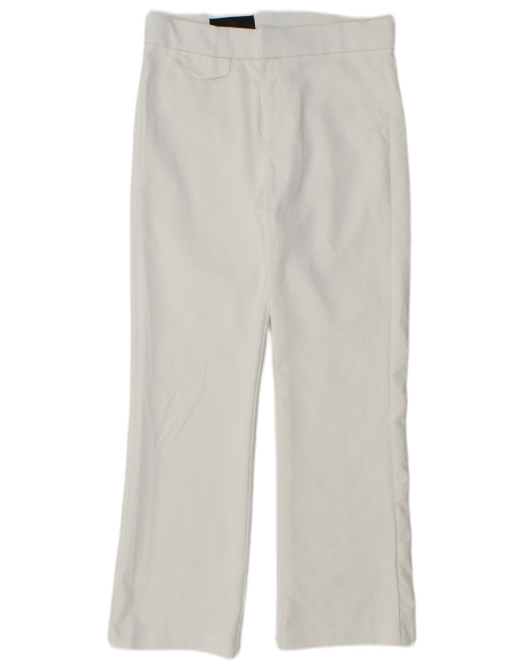 ZARA Womens Straight Cropped Trousers XS W26 L25 White