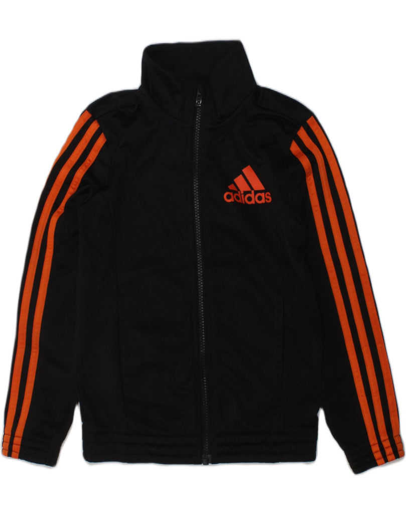 ADIDAS Boys Tracksuit Top Jacket 7-8 Years Black Polyester | Vintage Adidas | Thrift | Second-Hand Adidas | Used Clothing | Messina Hembry 