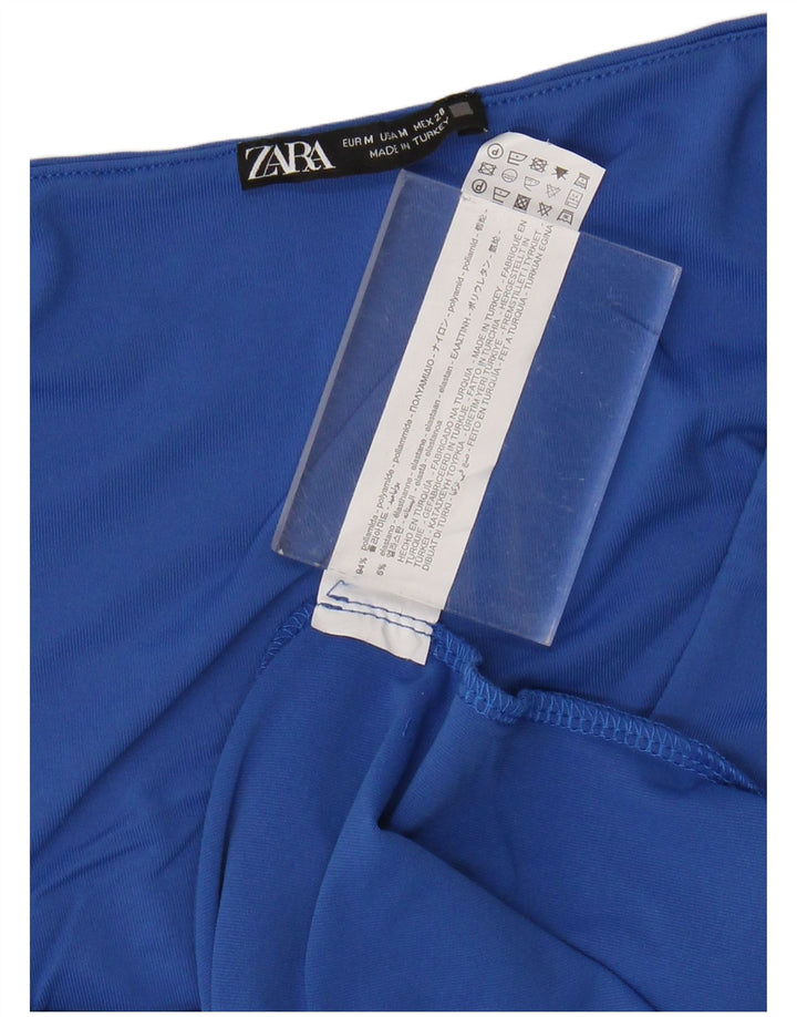 Zara Womens Vest Top UK 12 Medium Blue Polyamide