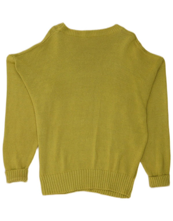 Vintage Womens Boat Neck Jumper Sweater UK 16 Large Green Cotton