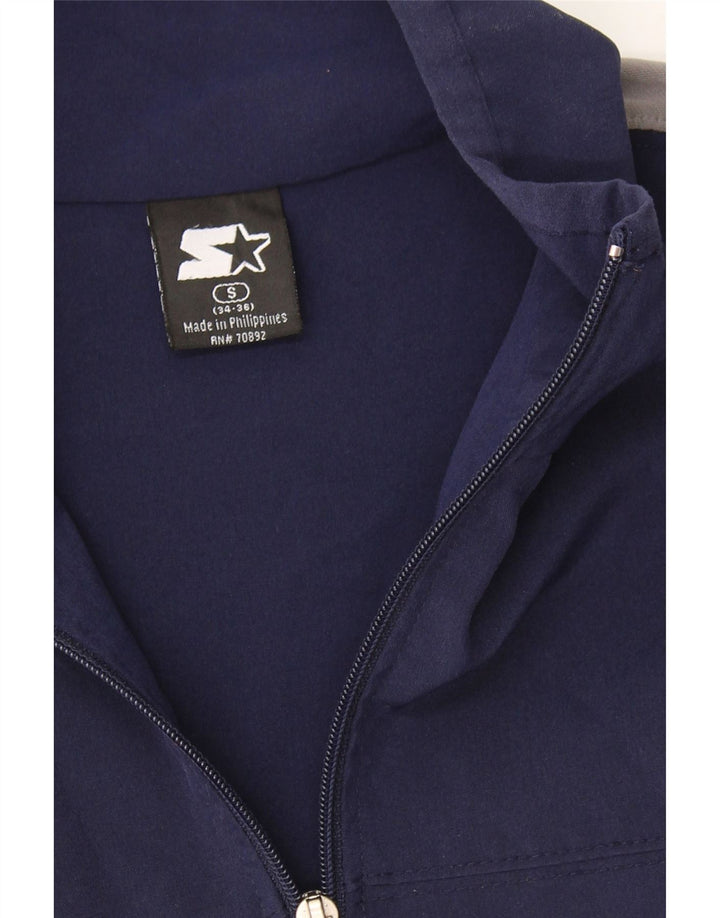 STARTER Mens Windbreaker Jacket UK 34/36 Small Navy Blue Colourblock Vintage Starter and Second-Hand Starter from Messina Hembry 