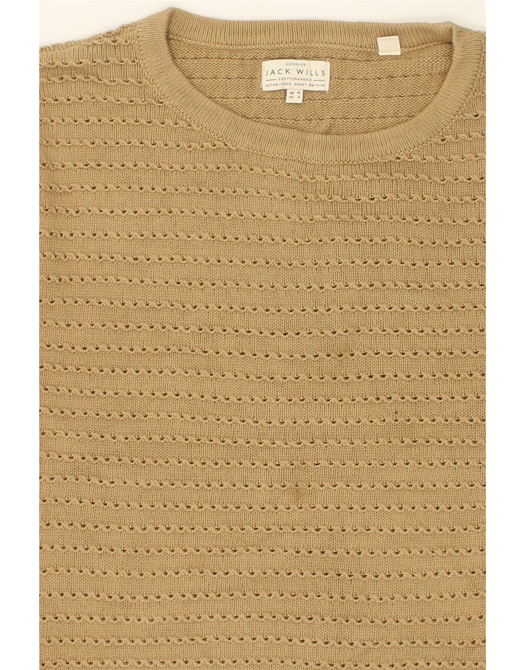 JACK WILLS Womens Oversized Boat Neck Jumper Sweater UK 10 Small Brown Vintage Jack Wills and Second-Hand Jack Wills from Messina Hembry 