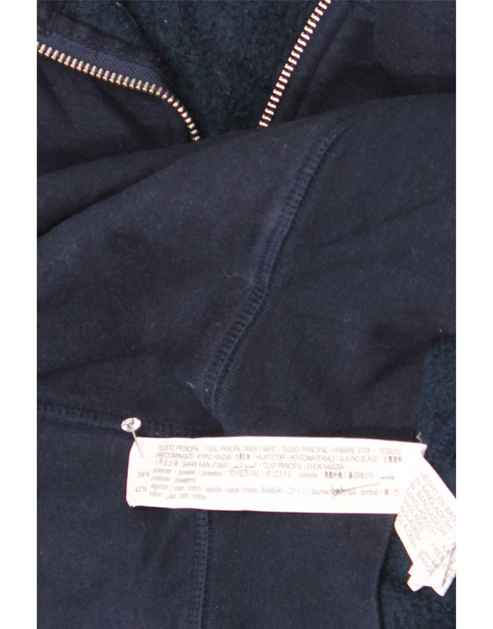 Zara Mens Zip Neck Sweatshirt Jumper Medium Navy Blue Polyester