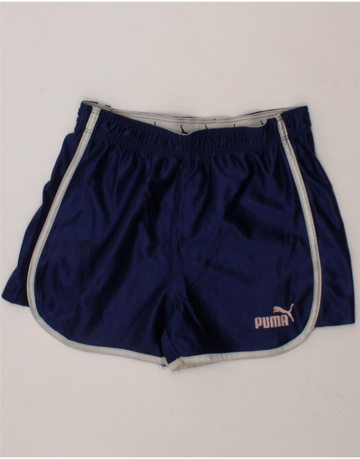 PUMA Girls Sport Shorts 5-6 Years  Navy Blue Polyester Vintage Puma and Second-Hand Puma from Messina Hembry 