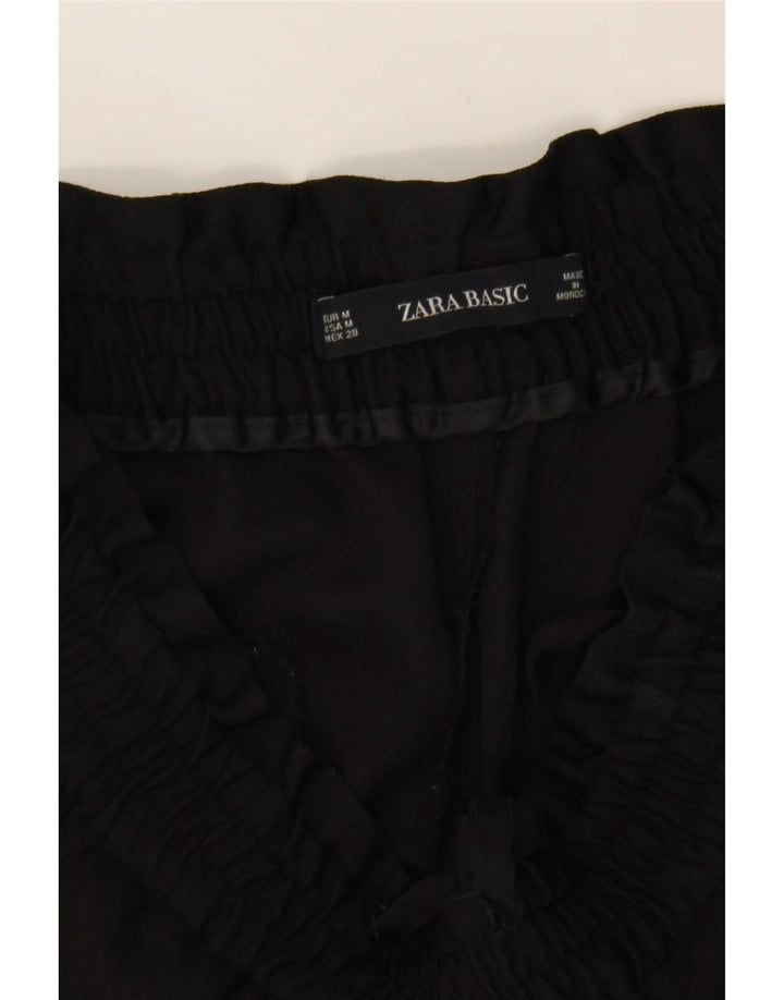 Zara Womens Tracksuit Trousers UK 12 Medium Black Colourblock