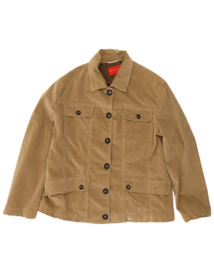 Krizia Womens Utility Jacket UK 16 Large Beige Cotton