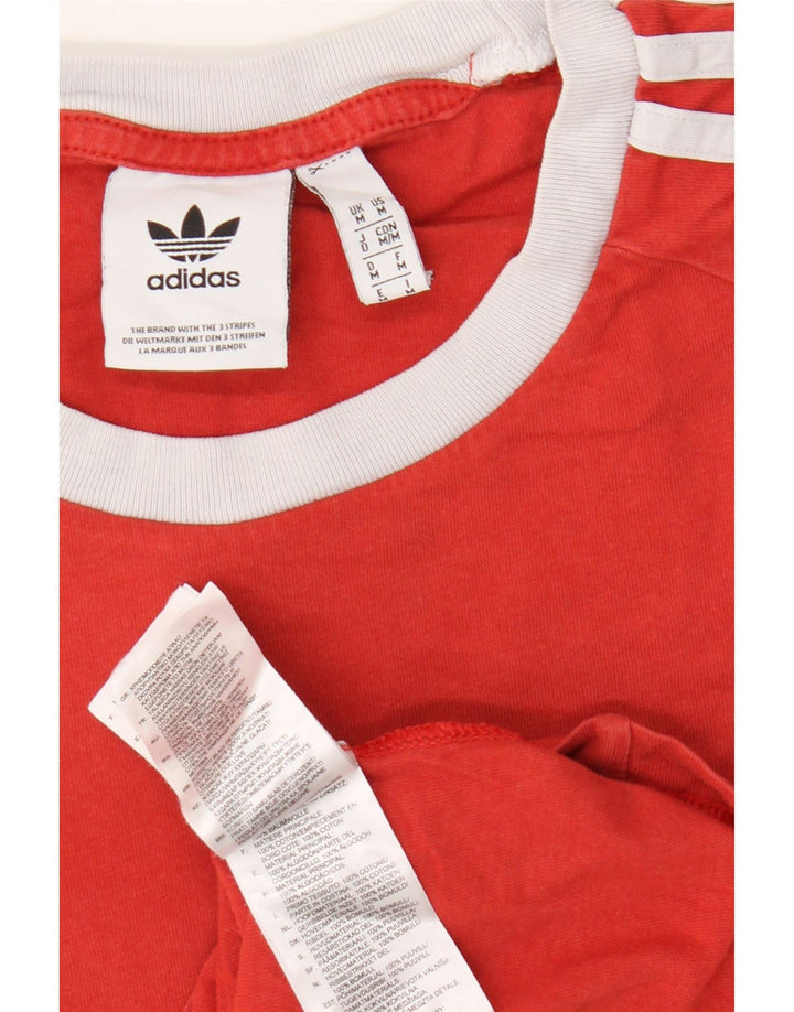 Adidas Mens T-Shirt Top Medium Red Cotton