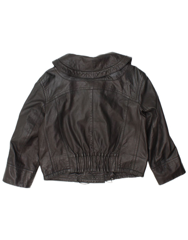 JCC Womens Crop 3/4 Sleeve Double Breasted Jacket IT 44 Medium Black